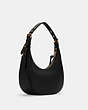 COACH®,BAILEY HOBO,Pebbled Leather,Small,Gold/Black,Angle View