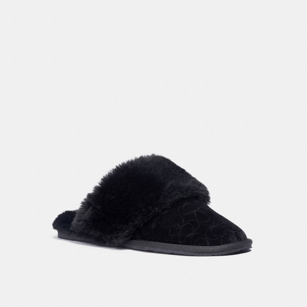 COACH®,ZURI SLIPPER,Black,Front View