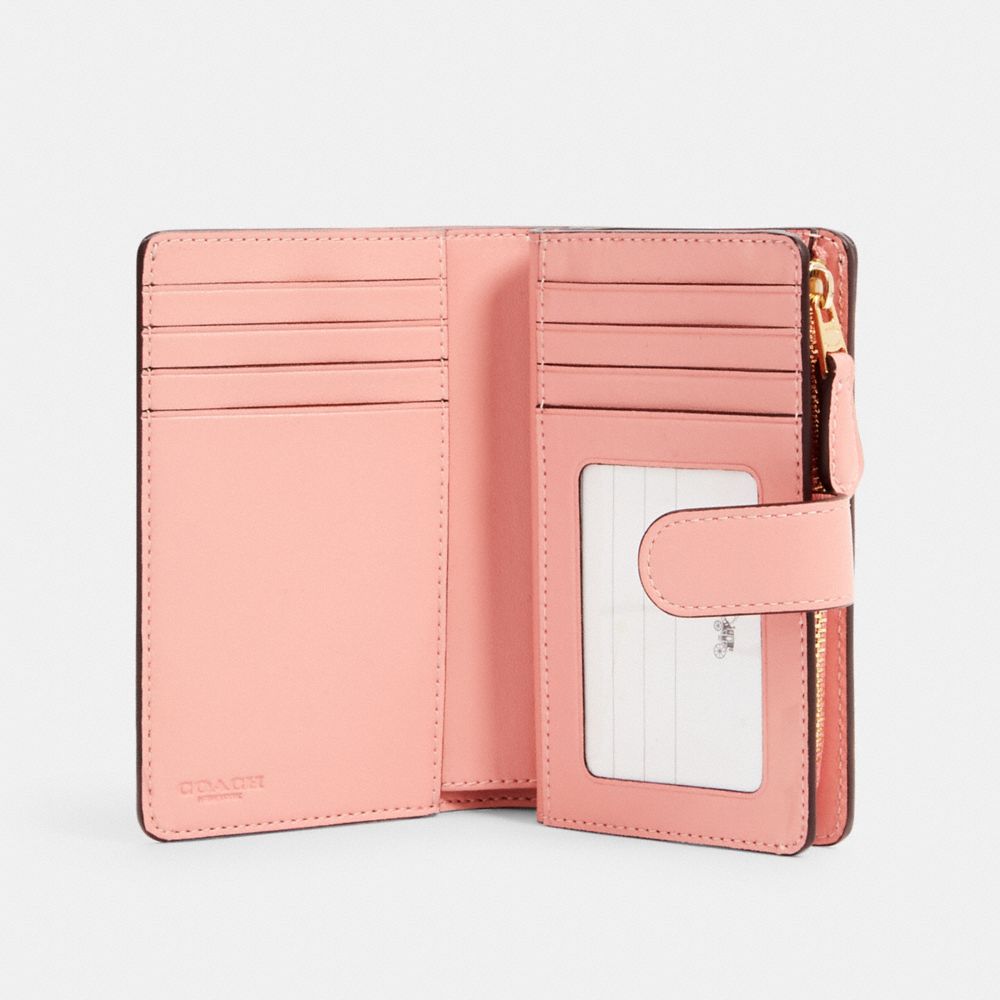 Medium Corner Zip Wallet In Signature Canvas With Candy Print
