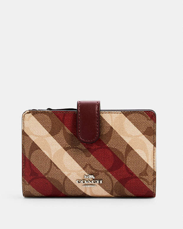COACH® Outlet | Medium Corner Zip Wallet In Signature Canvas With