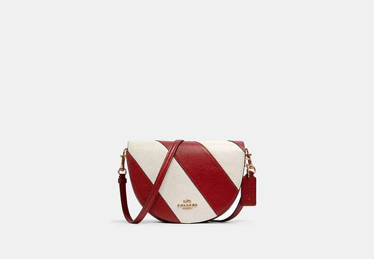 COACH®,ELLEN CROSSBODY,n/a,Small,Gold/1941 Red/Chalk,Front View