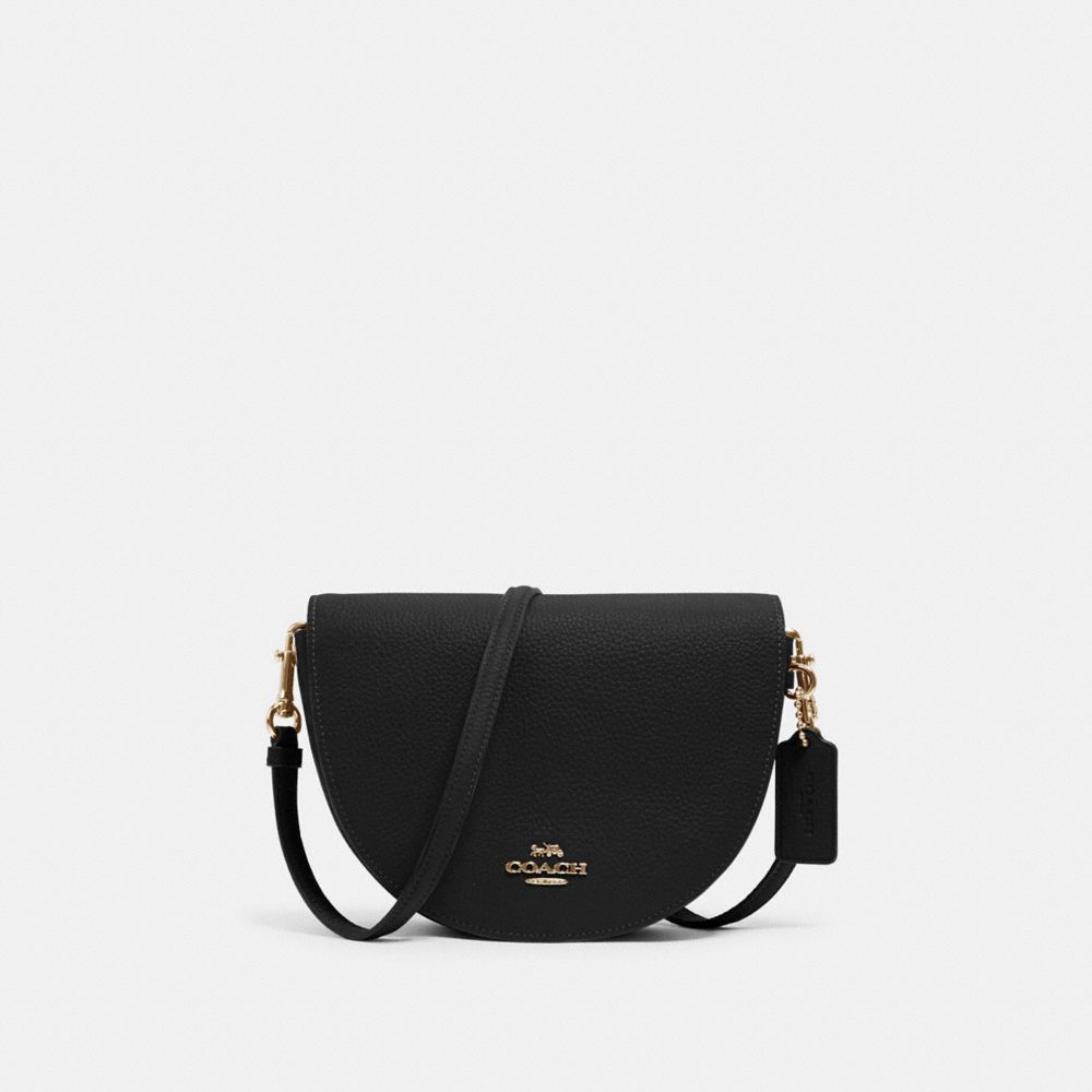 COACH®,ELLEN CROSSBODY,Pebbled Leather,Small,Gold/Black,Front View