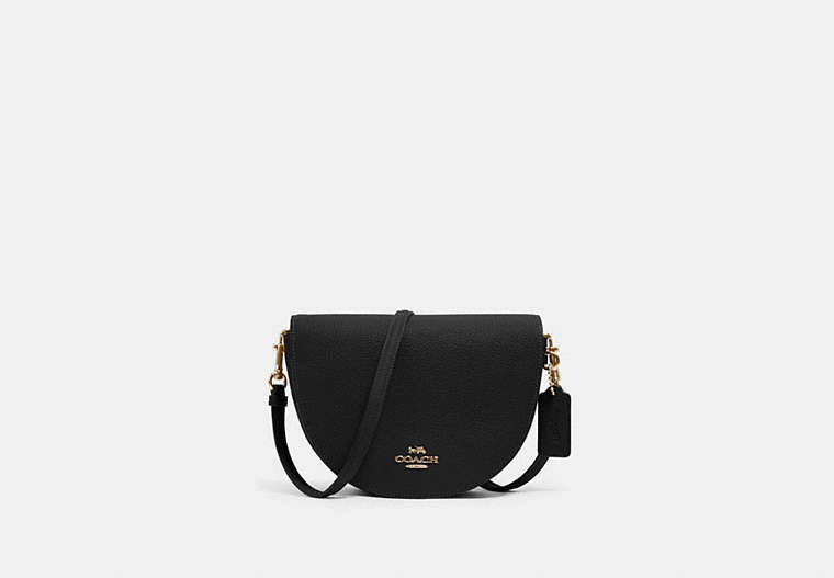 COACH®,ELLEN CROSSBODY,Pebbled Leather,Small,Gold/Black,Front View