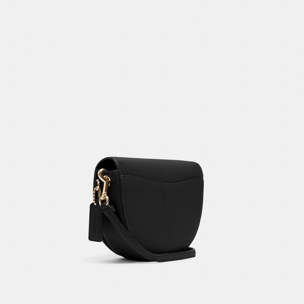 COACH®,ELLEN CROSSBODY,Pebbled Leather,Small,Gold/Black,Angle View