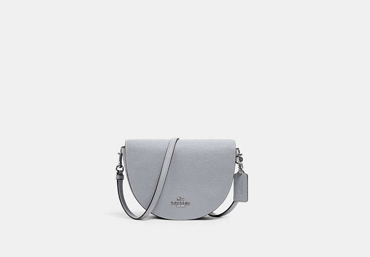 COACH®,ELLEN CROSSBODY,Pebbled Leather,Small,Silver/Granite,Front View