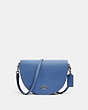 COACH®,ELLEN CROSSBODY,Pebbled Leather,Small,Silver/Stone Blue,Front View