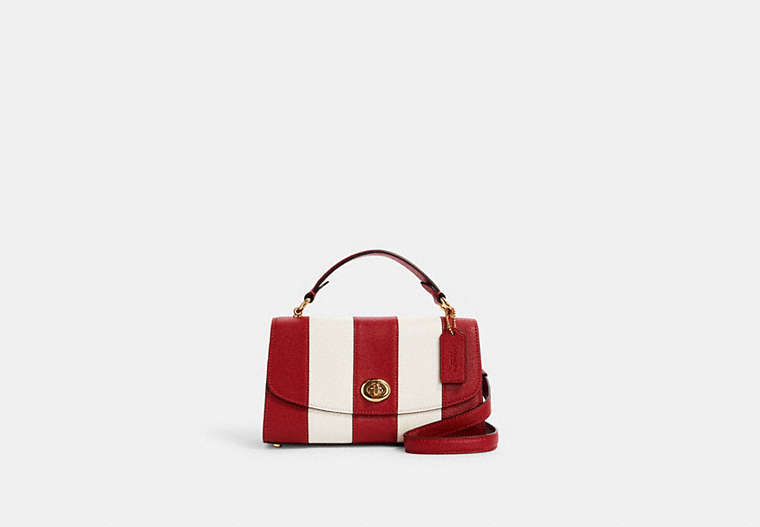 COACH®,TILLY SATCHEL 23,Small,Gold/1941 Red/Chalk,Front View