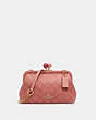 COACH®,NORA KISSLOCK CROSSBODY IN SIGNATURE CANVAS,vachetta,Small,Gold/Candy Pink,Front View