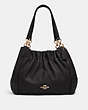 COACH®,MAYA SHOULDER BAG,Leather,Large,Gold/Black,Front View