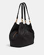 COACH®,MAYA SHOULDER BAG,Leather,Large,Gold/Black,Angle View