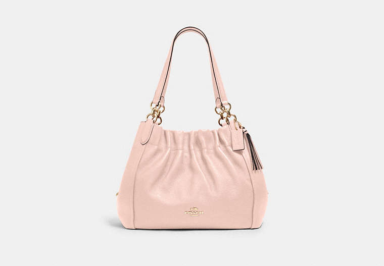 COACH®,MAYA SHOULDER BAG,Leather,Large,Gold/Pale Pink,Front View