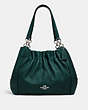 COACH®,MAYA SHOULDER BAG,Leather,Large,Silver/Dark Ivy,Front View