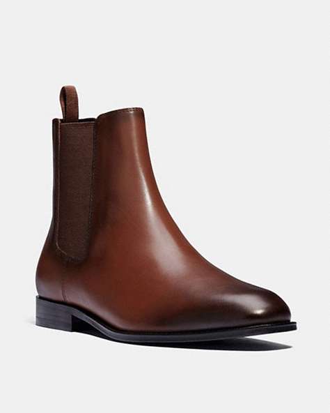 COACH®,METROPOLITAN CHELSEA BOOT,Leather,Saddle,Front View