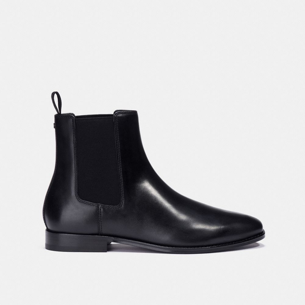 COACH®,METROPOLITAN CHELSEA BOOT,Leather,Black,Angle View