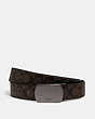 COACH®,BOXED SIGNATURE AND HARNESS BUCKLE CUT-TO-SIZE REVERSIBLE BELT, 38MM,pvc,Gunmetal/Mahogany/Black,Front View