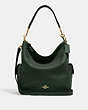 COACH®,PENNIE SHOULDER BAG,Large,Gold/Amazon Green,Front View