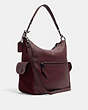 COACH®,PENNIE SHOULDER BAG,Leather,Large,QB/Dark Burgundy,Angle View