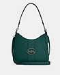 COACH®,GEORGIE HOBO,Smooth Leather,Medium,Gunmetal/Forest,Front View