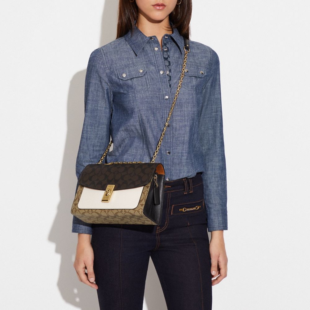 COACH®,Lane Shoulder Bag In Blocked Signature Canvas,,Detail View