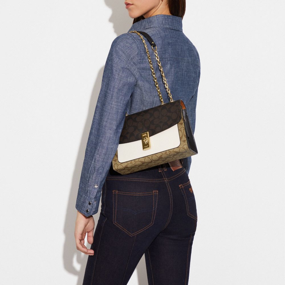 COACH®,Lane Shoulder Bag In Blocked Signature Canvas,,Detail View