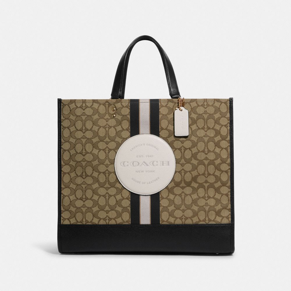 COACH Dempsey Tote Bag 40 In Signature Jacquard With Stripe And Coach Patch