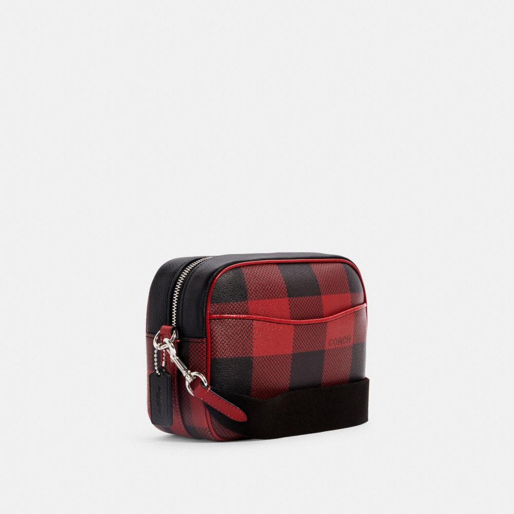 Mini camera bag with buffalo plaid print new arrivals