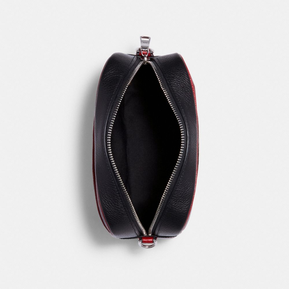 Dempsey Camera Bag With Buffalo Plaid Print And Coach Patch
