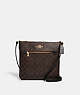 COACH®,ROWAN FILE BAG IN SIGNATURE CANVAS,pvc,Medium,Everyday,Gold/Brown Black,Front View