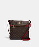 COACH®,ROWAN FILE BAG IN SIGNATURE CANVAS,pvc,Medium,Everyday,Gold/Brown 1941 Red,Front View