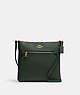 COACH®,ROWAN FILE BAG,Leather,Medium,Everyday,Gold/Amazon Green,Front View
