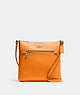 COACH®,ROWAN FILE BAG,Leather,Medium,Everyday,Silver/Bright Mandarin,Front View