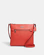 COACH®,ROWAN FILE BAG,Leather,Medium,Everyday,Silver/Tangerine,Front View
