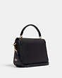 COACH®,MARLIE TOP HANDLE SATCHEL,Pebbled Leather,Large,Gold/Black,Angle View