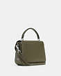 COACH®,MARLIE TOP HANDLE SATCHEL,Pebbled Leather,Large,Silver/Surplus,Angle View