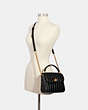 COACH®,MARLIE TOP HANDLE SATCHEL WITH QUILTING,Leather,Medium,Gold/Black,Alternate View