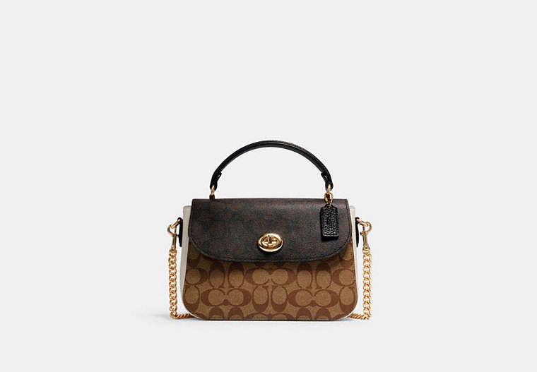 COACH® Outlet | Marlie Top Handle Satchel In Blocked Signature Canvas