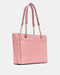 COACH®,MARLIE TOTE,Pebbled Leather,Large,Gold/Bubblegum,Angle View