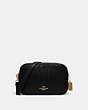 COACH®,JES CROSSBODY WITH LINEAR QUILTING,Leather,Medium,Gold/Black,Front View