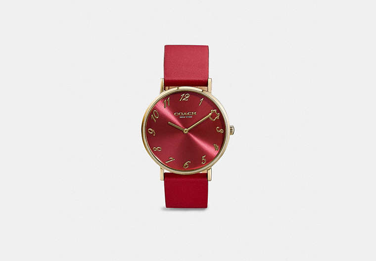 COACH®,PERRY WATCH, 36MM,Red.,Front View