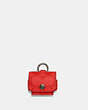 COACH®,LARGE WIRELESS EARBUD CASE IN SIGNATURE CANVAS,pvc,Mini,Gunmetal/Miami Red,Front View