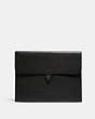 COACH®,TABLET SLEEVE,Pebbled Leather,Mini,Gunmetal/Black,Front View