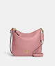 COACH®,ELLIE FILE BAG,Pebbled Leather,Medium,Everyday,Gold/True Pink,Front View