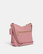 COACH®,ELLIE FILE BAG,Pebbled Leather,Medium,Everyday,Gold/True Pink,Angle View
