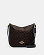 COACH®,ELLIE FILE BAG IN SIGNATURE CANVAS,vachetta,Everyday,Gold/Brown Black,Front View