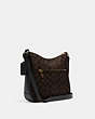 COACH®,ELLIE FILE BAG IN SIGNATURE CANVAS,vachetta,Everyday,Gold/Brown Black,Angle View