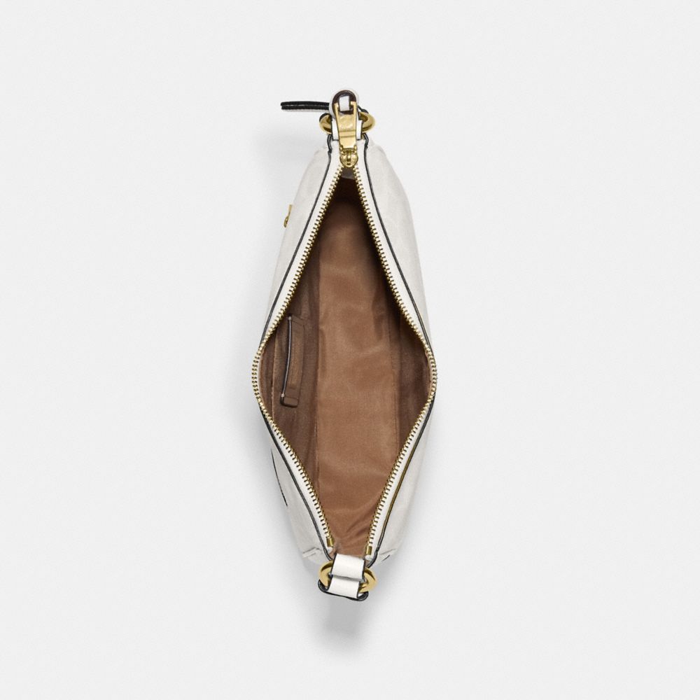 COACH®,Ellie File Bag In Signature Canvas,Canvas,Leather,Crossbody,PVC,Color Block,Logo,Gold Metal,Casual,,Inside View,Top View