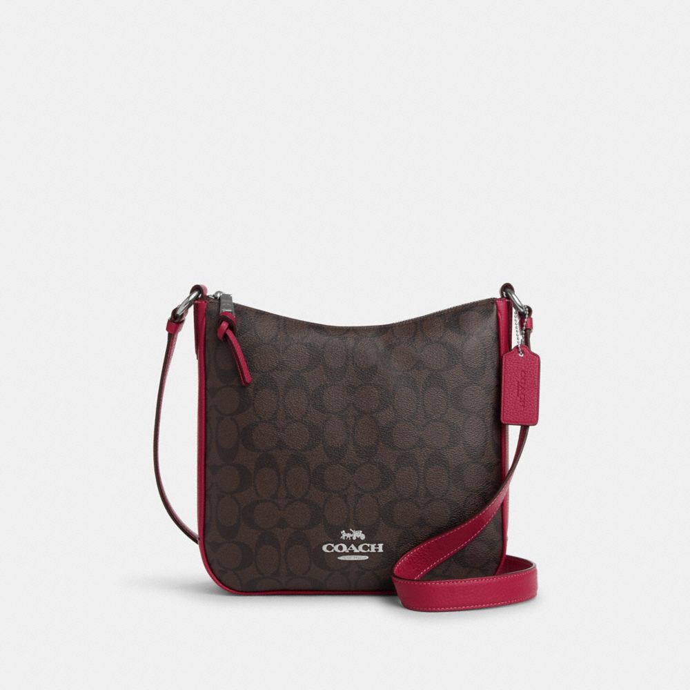 Coach signature file crossbody bag sale