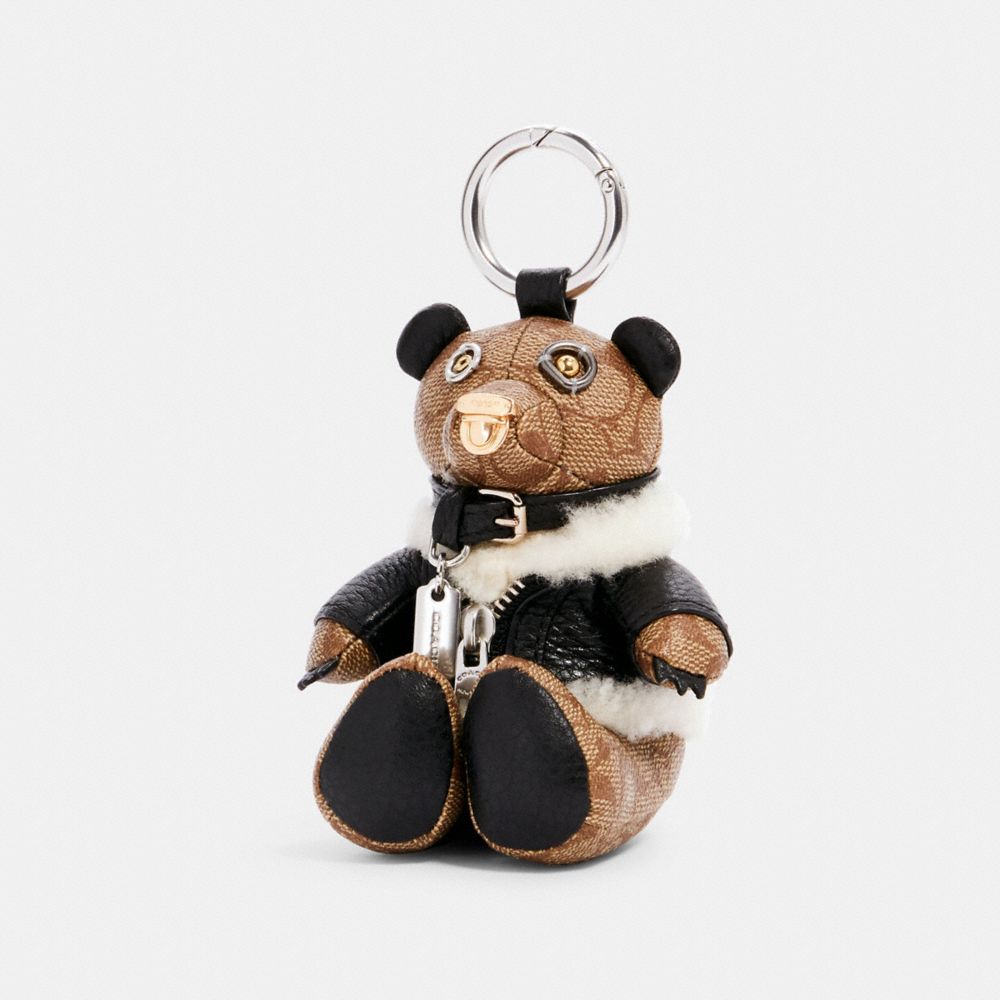 COACH®  Bear Bag Charm In Signature Canvas