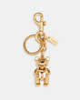COACH®,GIFTING BEAR BAG CHARM,Metal,Gold,Front View
