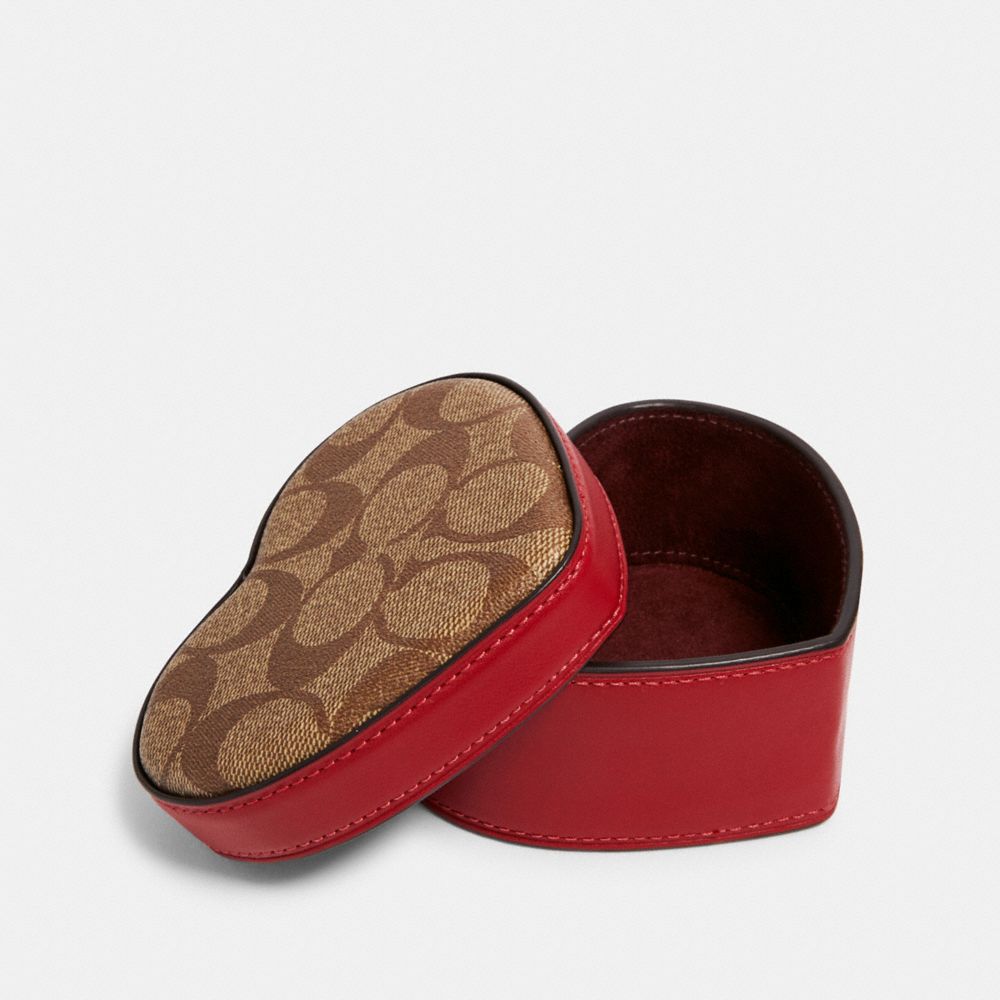COACH® Outlet | Heart Trinket Box In Signature Canvas